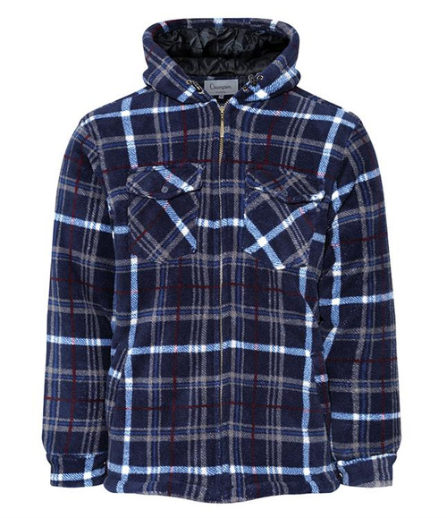 Champion Dumfries thick fleece shirt with sherpa lining in blue check