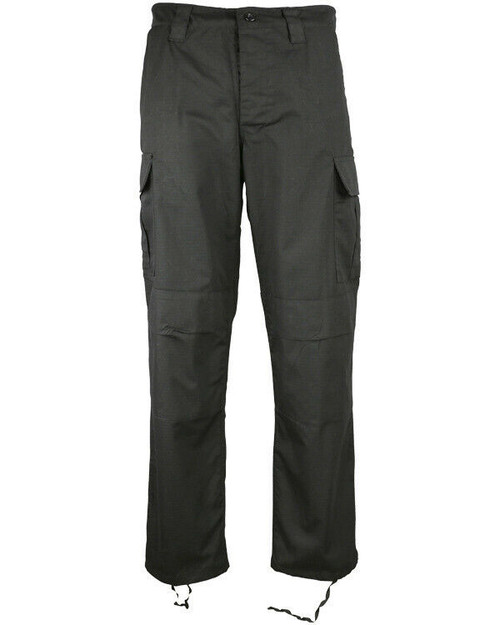 Kombat UK M65 BDU combat trousers in black, polycotton ripstop material tactical trousers