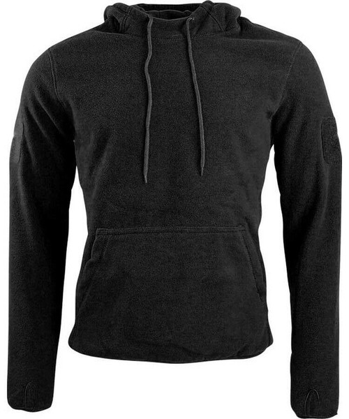 Kombat UK Warrior fleece hoodie in black, men's medium weight fleece with pouch pocket