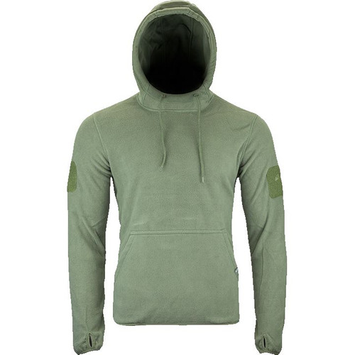 Viper fleece hoodie in green, lightweight men's fleece