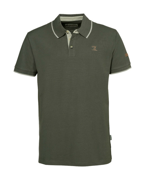 Percussion Polo shirt top in green, made from 100% cotton with Percussion logo motif