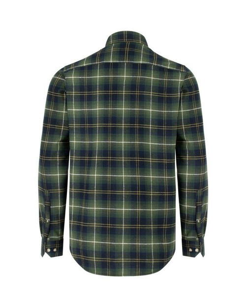 Hoggs of Fife Pitmedden shirt in green check, 100% cotton