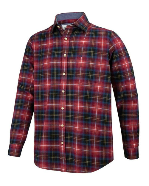 Hoggs of Fife Pitmedden Shirt in Rust Check, 100% cotton