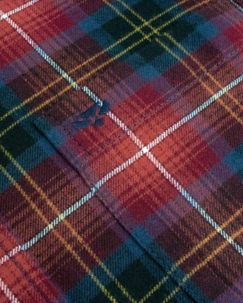 Hoggs of Fife Pitmedden Shirt in Rust Check, 100% cotton