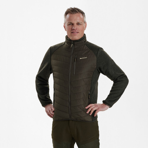 Deerhunter Moor Padded Jacket with Knit 5572 in green, men's quilted shooting jacket
