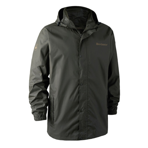 Deerhunter Survivor rain jacket in green, men's lightweight, packable and waterproof jacket