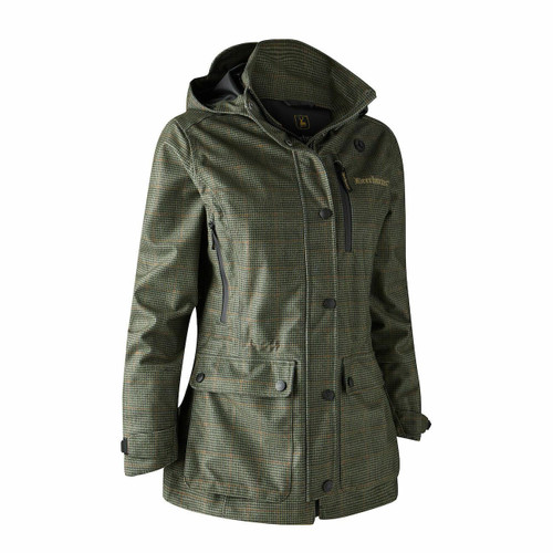 Deerhunter Lady Gabby Jacket in Turf imitation tweed, women's waterproof and breathable shooting jacket