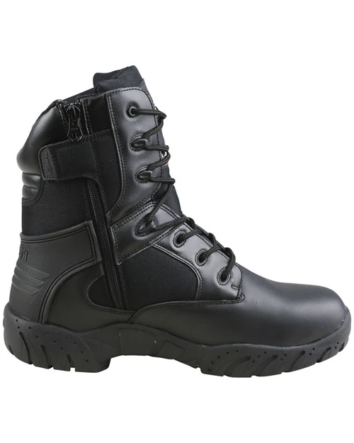 Kombat UK Tactical Pro Boots half leather and half nylon, zip up boots in black for air soft or other sports