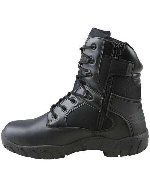 Kombat UK Tactical Pro Boots half leather and half nylon, zip up boots in black for air soft or other sports