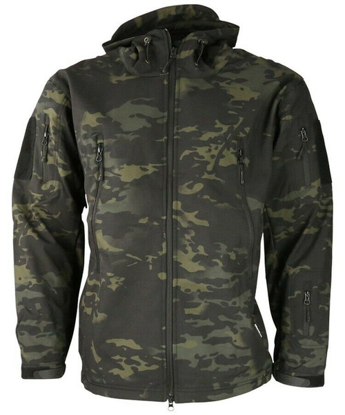 Kombat UK Patriot soft shell jacket in MT black camouflage