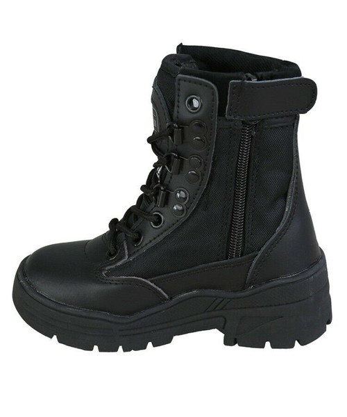 Kombat UK children's patrol boots in black in half leather
