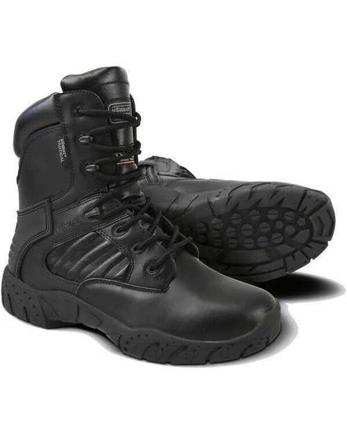 Kombat UK Tactical pro boot all leather in black with side zip