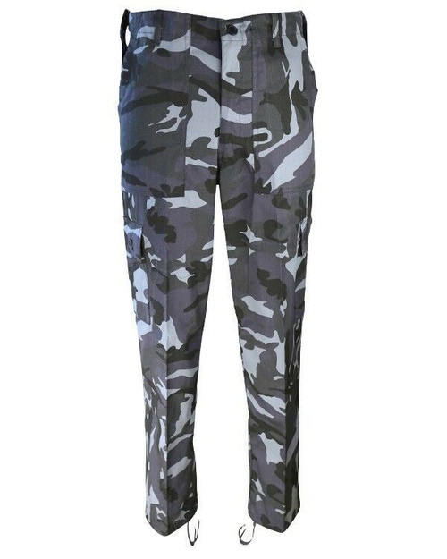 Kombat UK combat trousers in midnight blue camouflage, men's polycotton trousers