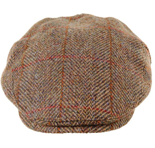 Highland Harris Tweed Flat Cap Olive Gold ZH014