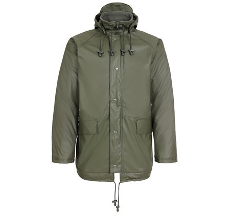 Fort Flex Lined Jacket in Green, waterproof jacket made from PU tricot