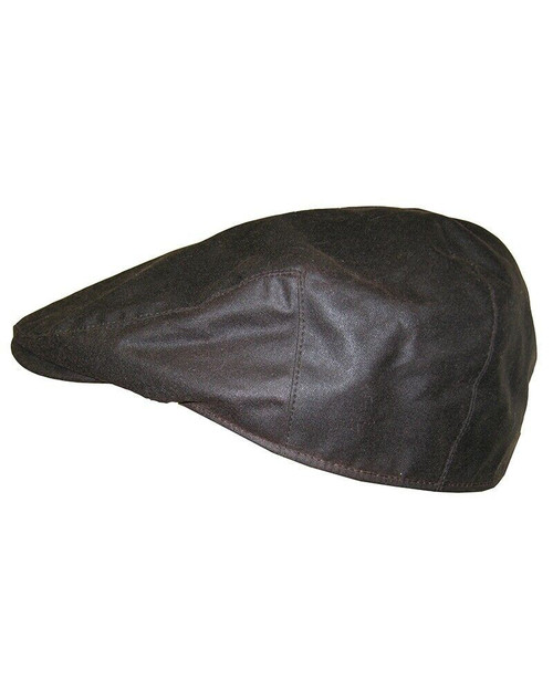 Hoggs of Fife Waxed Flat Cap in Brown