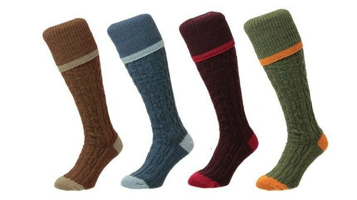 Bisley cable stripe shooting socks with merino wool