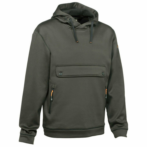 Percussion hooded sweatshrt in green with multiple pockets