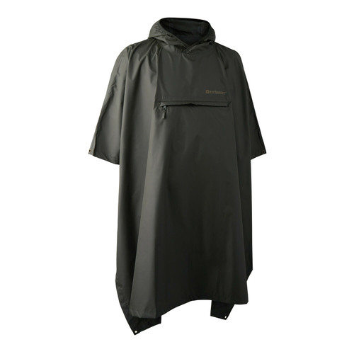 Deerhunter Survivor rain poncho, lightweight, packable and waterproof poncho in green