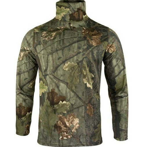Jack Pyke roll neck top in evolution camo, men's lightweight and quick drying top in camouflage