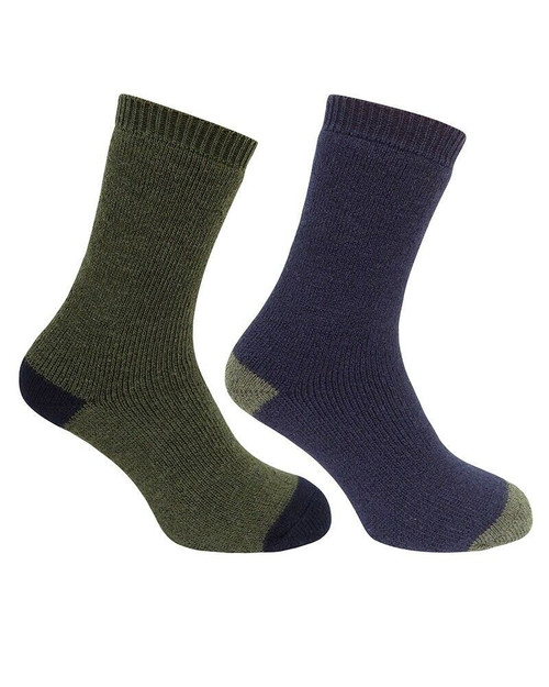 Hoggs of Fife Country Short Socks - Twin Pack with wool content