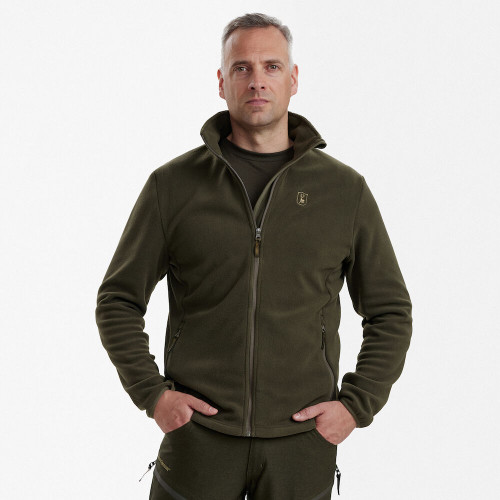 Deerhunter men's Chasse fleece jacket in green, men's shooting fleece jacket