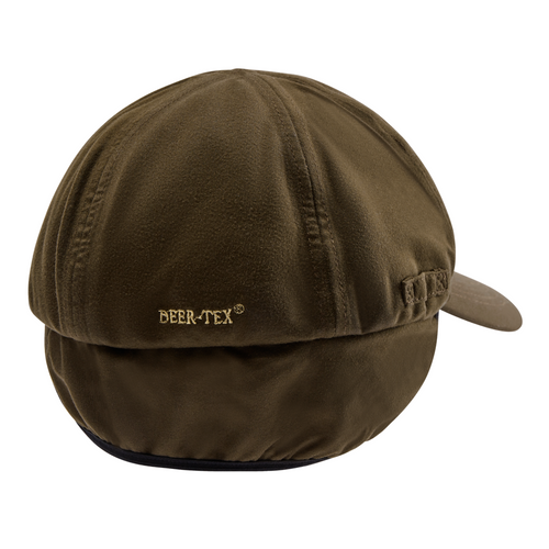 Deerhunter Excape Winter Cap in green, warm peaked hat with ear and neck flap