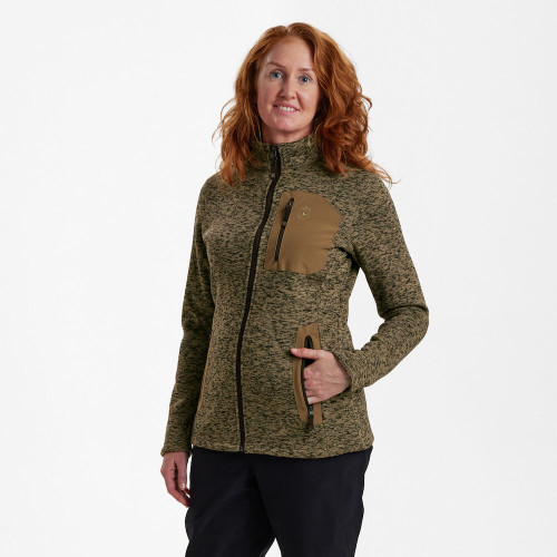Deerhunter Lady Sarek Knitted Jacket 5984 in Butternut, women's knitted country jacket