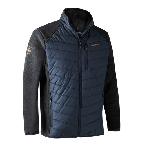 Deerhunter Moor Padded Jacket with Knit 5572 in blue, men's quilted shooting jacket