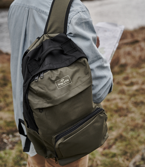 Hoggs of Fife Field and Trek Country Backpack, green rucksack