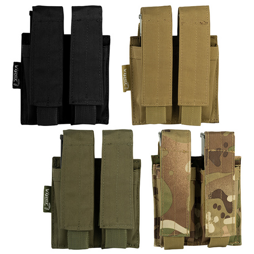 Viper Modular double pistol magazine pouch, holds two standard pistol magazines. Molle compatible.