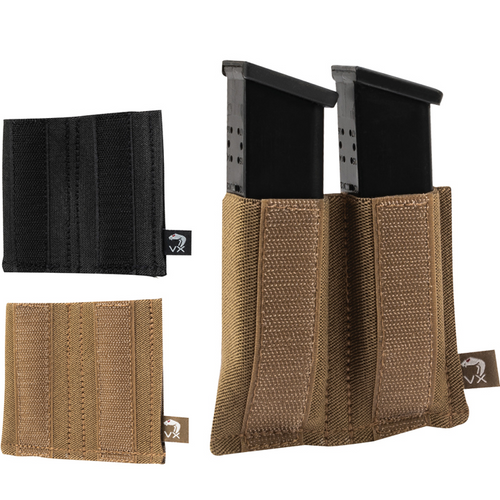 Viper VX double pistol magazine sleeve, with hook and loop attachment will fit most pistols.