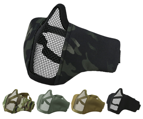 Kombat UK Recon Face Mask, steel grid mesh mask for airsoft shooting