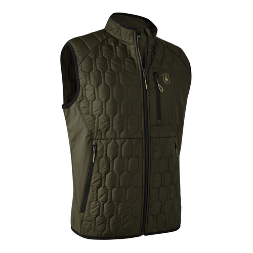 Deerhunter Mossdale Quilted Waistcoat in green, men's padded gilet
