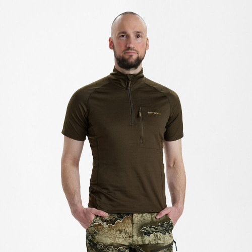 Deerhunter Excape Insulated T Shirt in Art Green, men's breathable top