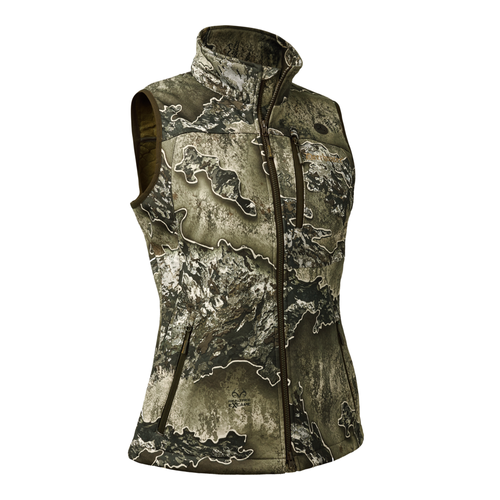 Deerhunter Lady Excape Softshell Waistcoat in camouflage, women's shooting gilet