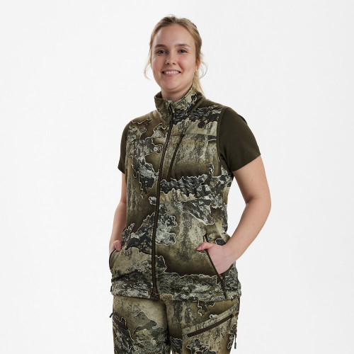 Deerhunter Lady Excape Softshell Waistcoat in camouflage, women's shooting gilet