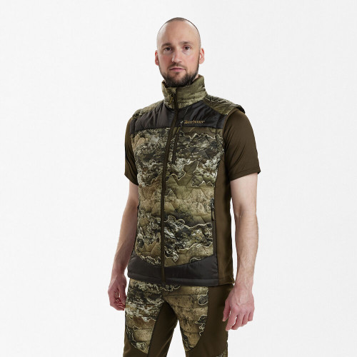 Deerhunter Excape Quilted Waistcoat in Camouflage, men's camo quilted gilet