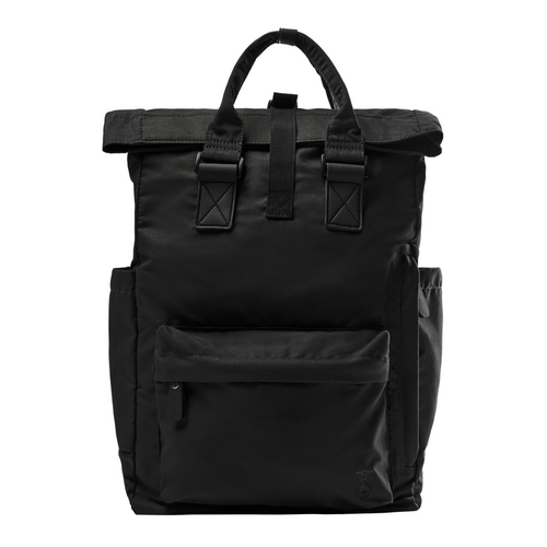 Deerhunter Rolltop Backpack in black, fold top, water repellent rucksack