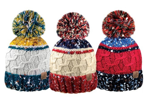 Bartleby Sherpa Fleece Lined Bobble Hat, women's knitted Winter hat