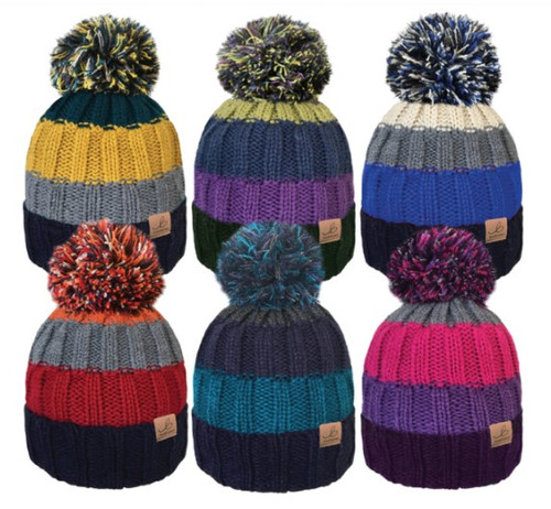 Bartleby Sherpa Fleece Lined Winter Bobble Hat