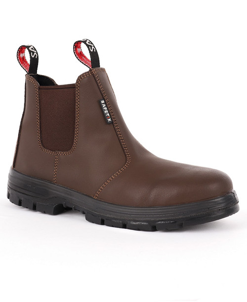 Performance Brands Morrow Safety Boots, steel toe cap boots in brown