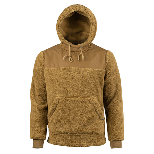 Jack Pyke Sherpa Fleece Hoodie Gen 2 in Camel, men's sherpa fleece hooded jumper