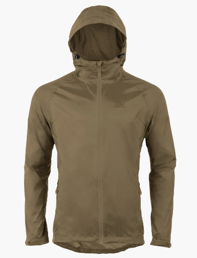 Highlander Stow & Go Pack Away Jacket in Ranger Green, men's lightweight and waterproof packable jacket