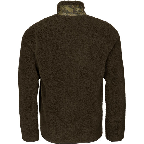 Seeland men's Zephyr Camo fleece jacket, teddy fleece jacket in grizzly brown with camo pocket.