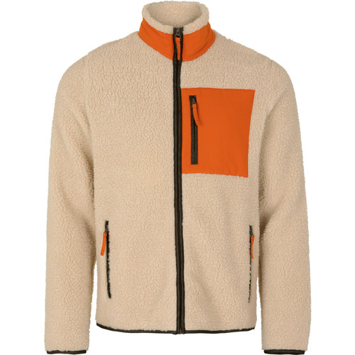 Seeland men's Zephyr fleece jacket in Sandshell. Teddy soft, full zip fleece jacket.