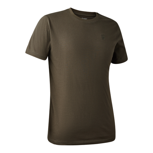 Deerhunter men's Easton T-shirt adventure green, cotton t-shirt with logo embroidery on chest.