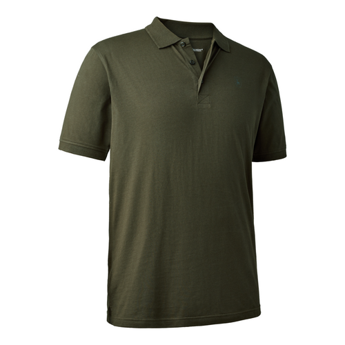 Deerhunter Christian Polo Shirt 8652, men's shirt sleeve polo top in green