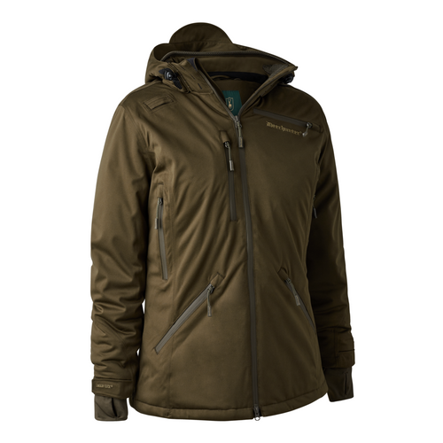 Deerhunter Lady Excape Winter Jacket in green, women's waterproof shooting jacket