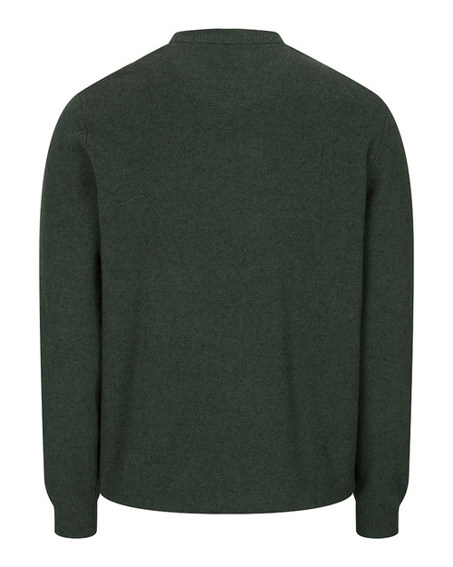 Hoggs of Fife Stonehaven Crew Neck Pullover Jumper in Green, men's country jumper